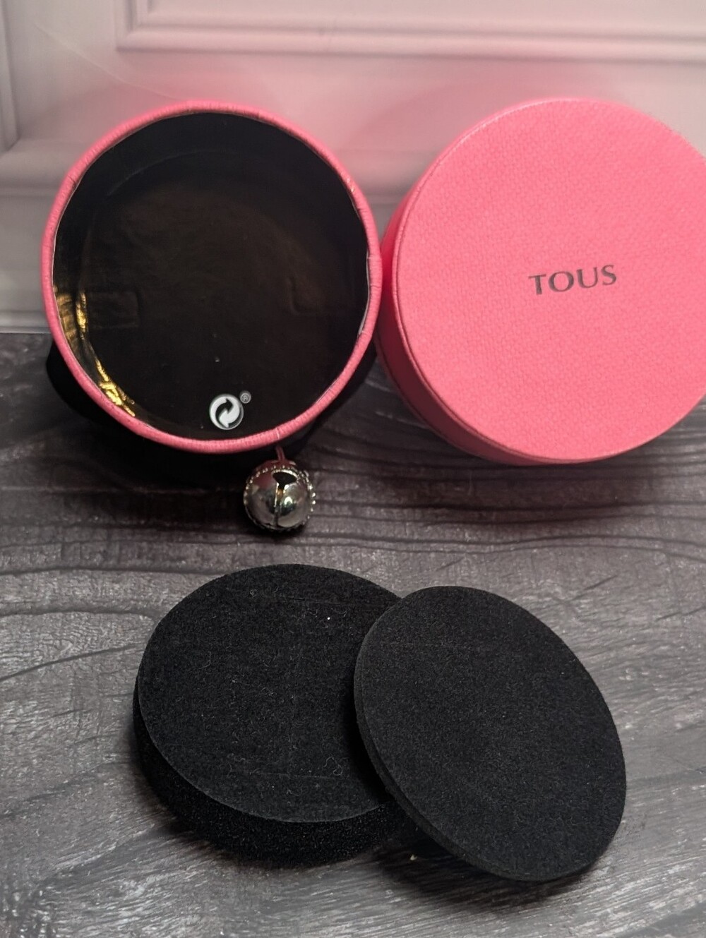 Rare TOUS Berry Pink Bear Bell Jewelry Charm Box XS Small Storage Gift Earrings